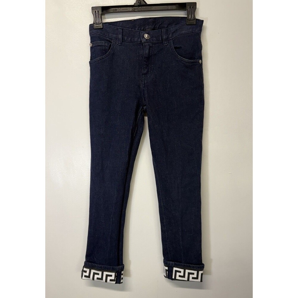 Versace Womens Denim Blue Jeans Cotton Skinny Sz 10A Made Italy